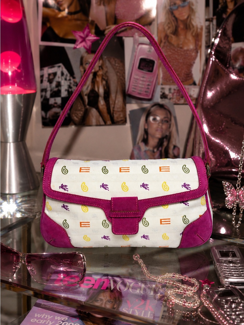 ETRO Multicolor Logo & Paisley Baguette Bag | Made in Italy